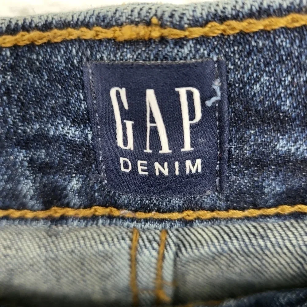 GAP Denim Distressed High Rise Straight Jeans Sz 29R